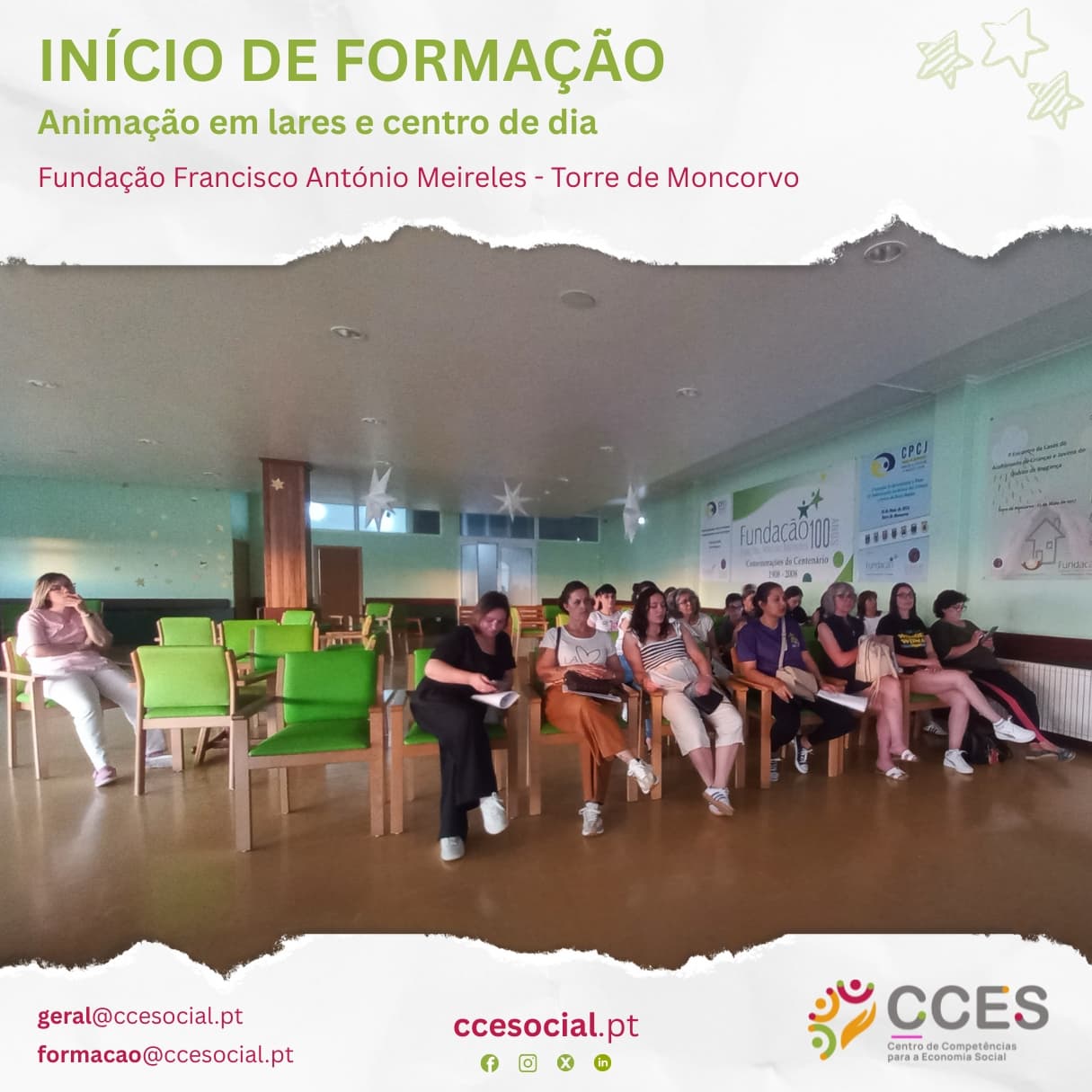INÍCIO DE FORMAÇÃO – Animação em lares e centro de dia – Fundação Francisco António Meireles – Torre de Moncorvo