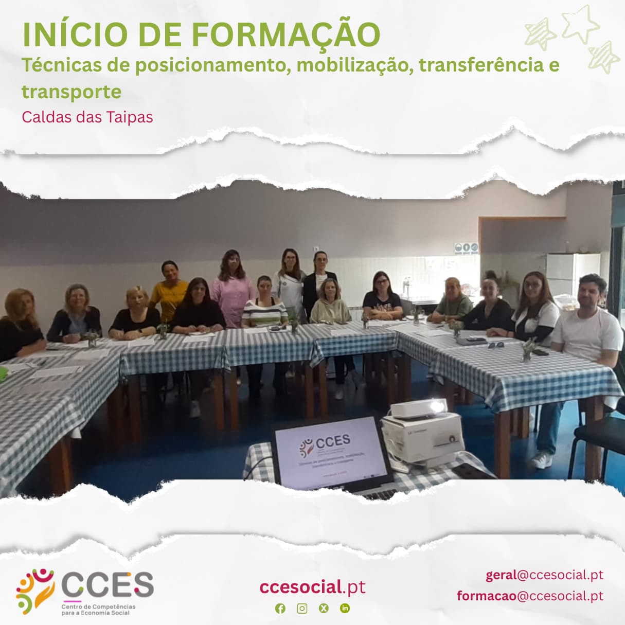 INÍCIO DE FORMAÇÃO – Técnicas de posicionamento, mobilização, transferência e transporte – Caldas das Taipas