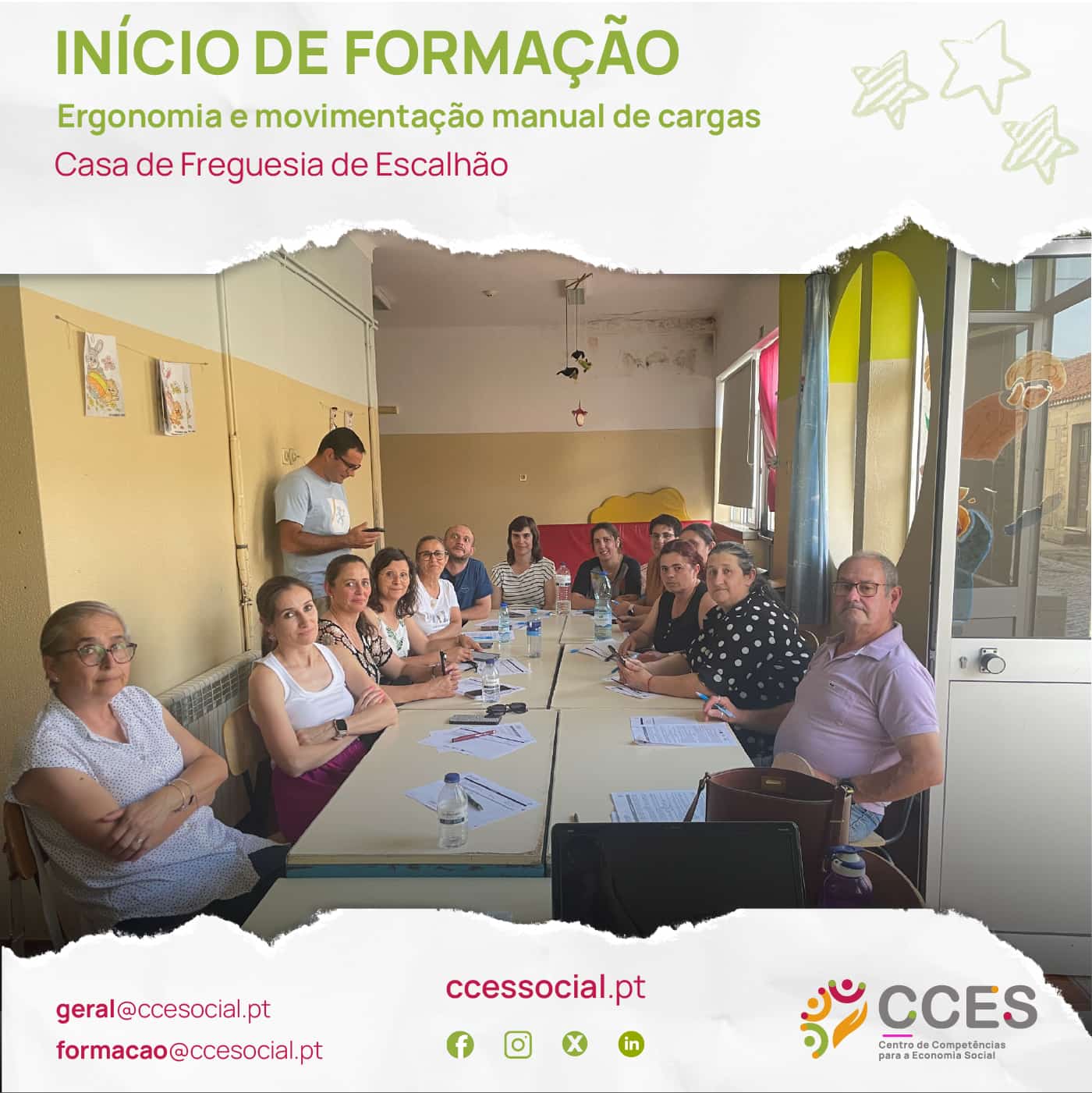 INÍCIO DE FORMAÇÃO – Ergonomia e movimentação manual de cargas – Casa de Freguesia de Escalhão