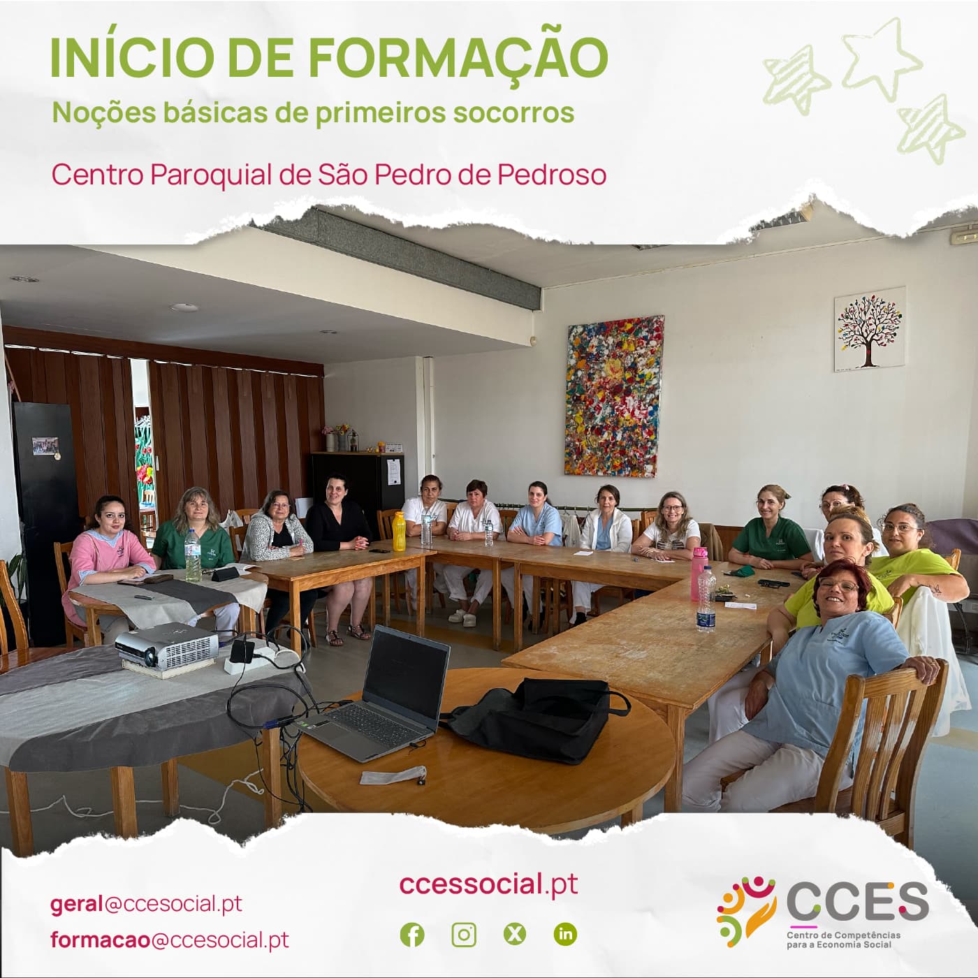 INÍCIO DE FORMAÇÃO – Noções básicas de primeiros socorros – Centro Paroquial de São Pedro de Pedroso