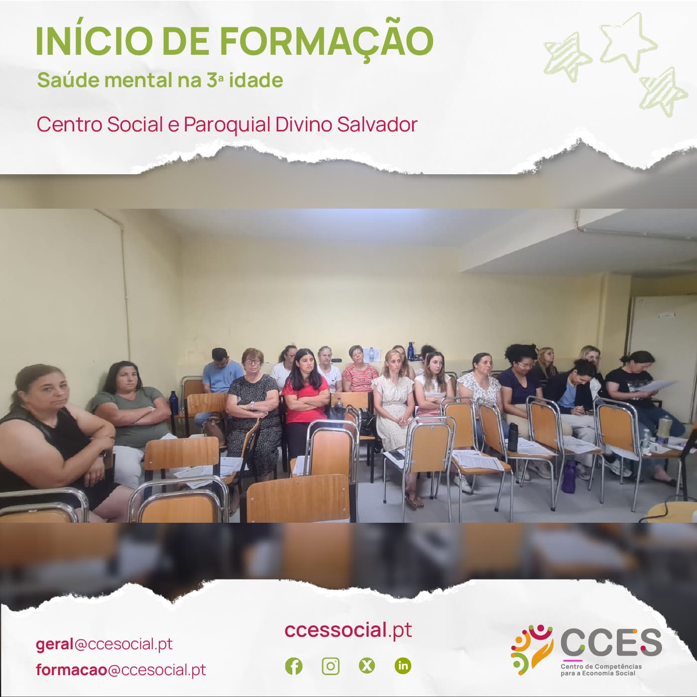 INÍCIO DE FORMAÇÃO – Saúde mental na 3ª idade – Centro Social e Paroquial Divino Salvador