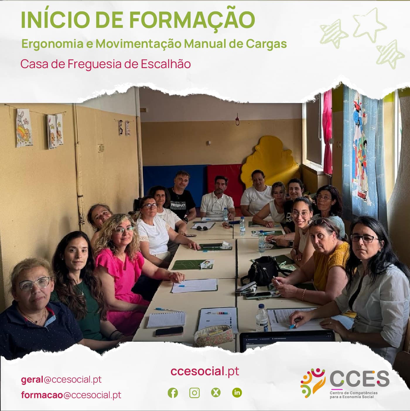 INÍCIO DE FORMAÇÃO – Ergonomia e Movimentação Manual de Cargas – Casa de Freguesia de Escalhão