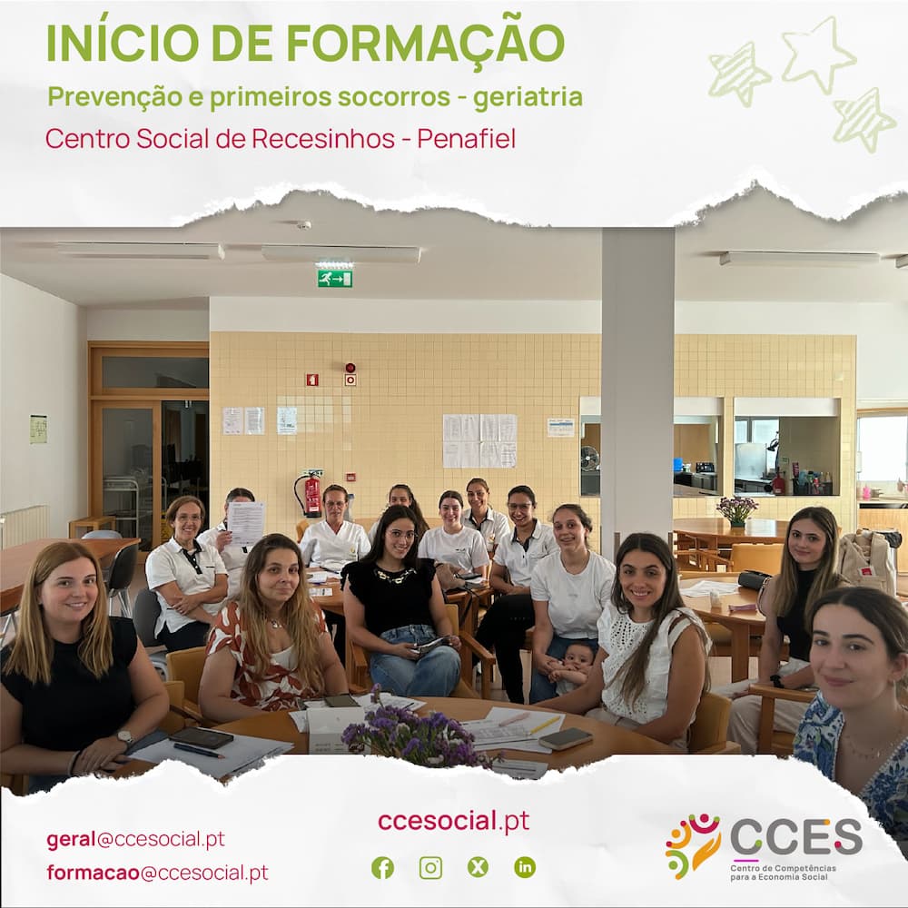 INÍCIO DE FORMAÇÃO – Prevenção e primeiros socorros – geriatria – Centro Social de Recesinhos – Penafiel