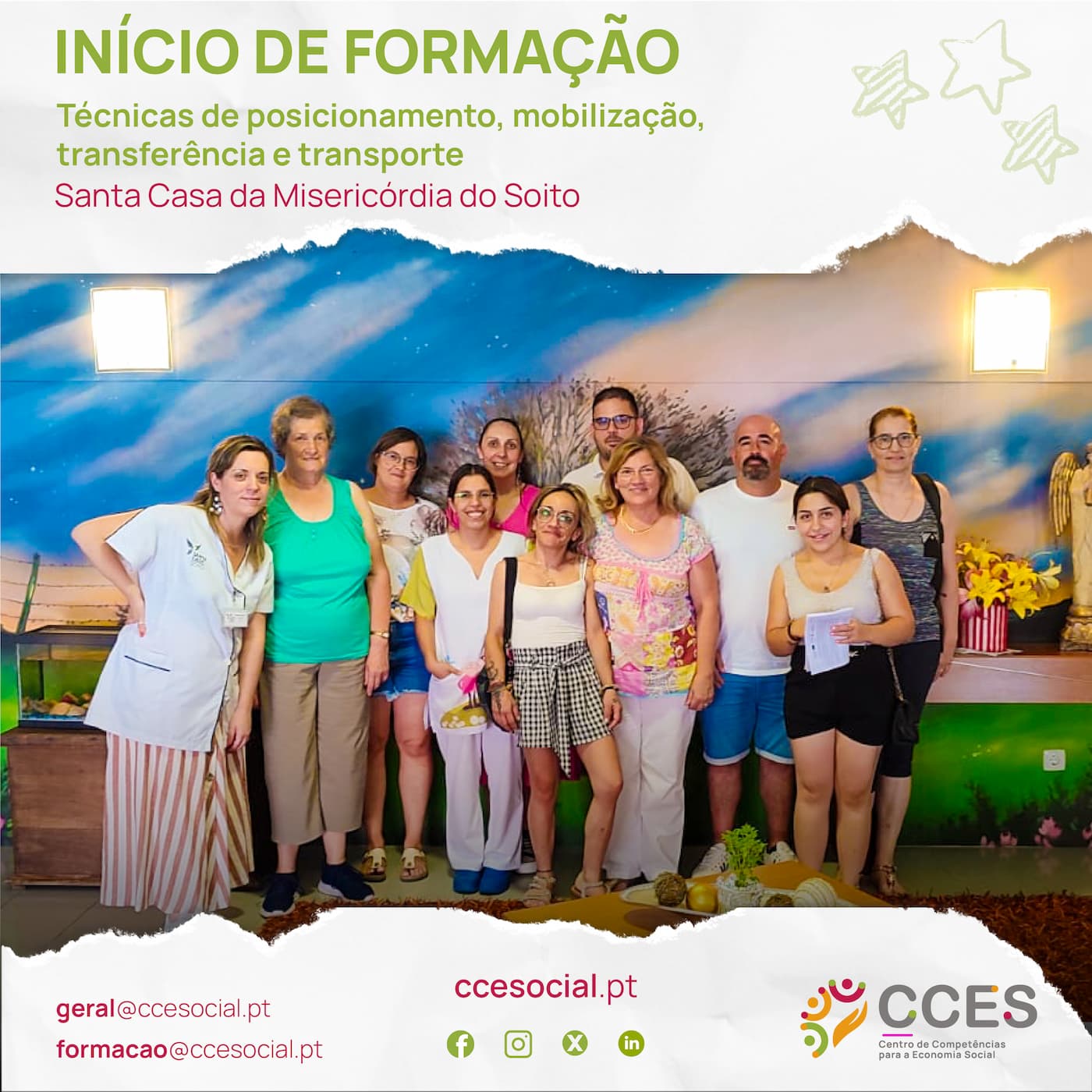 INÍCIO DE FORMAÇÃO – Técnicas de posicionamento, mobilização, transferência e transporte – Santa Casa da Misericórdia do Soito
