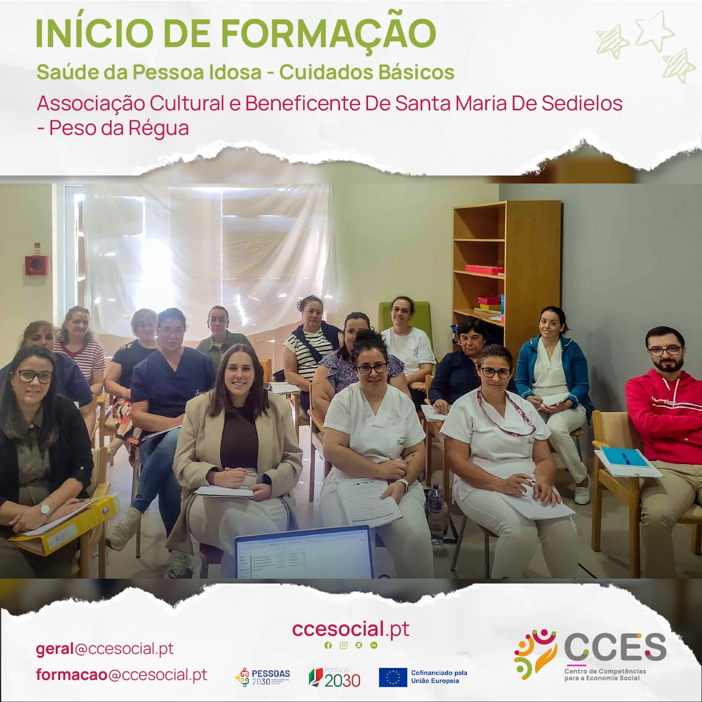 INÍCIO DE FORMAÇÃO – Saúde da Pessoa Idosa – Cuidados Básicos – Associação Cultural e Beneficente De Santa Maria De Sedielos