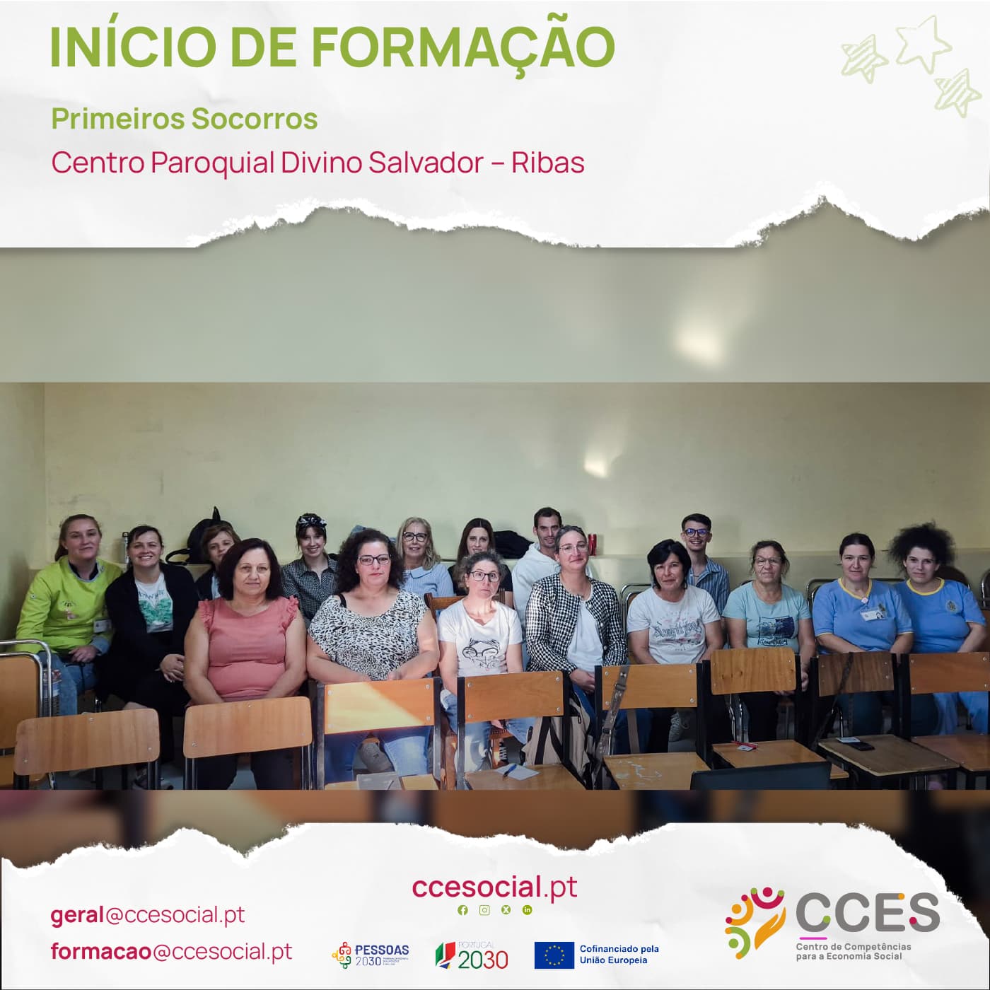INÍCIO DE FORMAÇÃO – Primeiros Socorros – Centro Paroquial Divino Salvador – Ribas