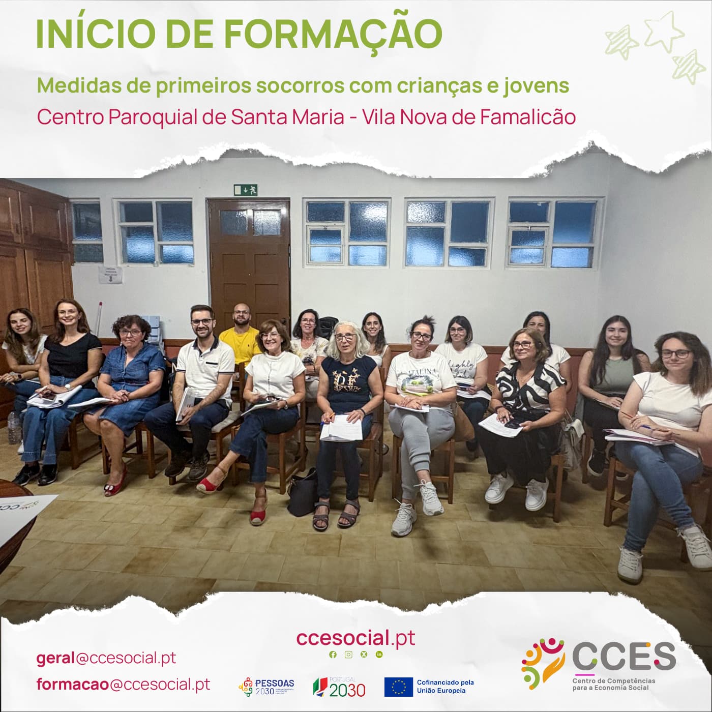 INÍCIO DE FORMAÇÃO – Medidas de primeiros socorros com crianças e jovens – Centro Paroquial de Santa Maria – Vila Nova de Famalicão