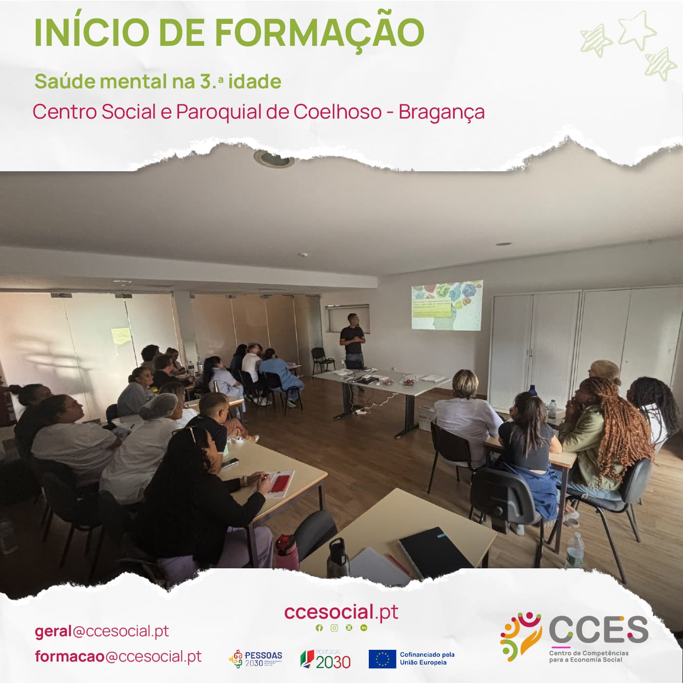 INÍCIO DE FORMAÇÃO – Saúde mental na 3.a idade – Centro Social e Paroquial de Coelhoso – Bragança