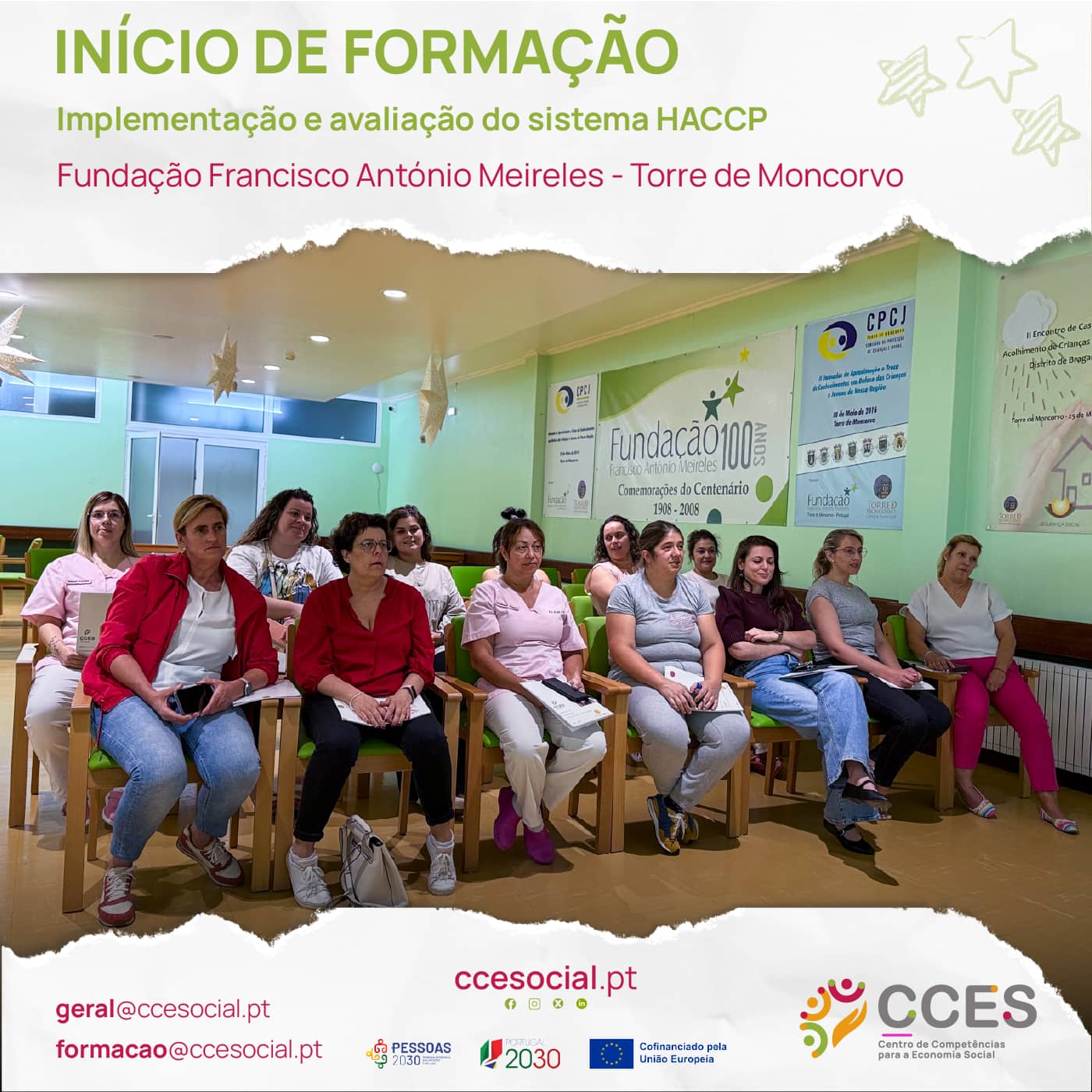 INÍCIO DE FORMAÇÃO – Implementação e avaliação do sistema HACCP – Fundação Francisco António Meireles – Torre de Moncorvo