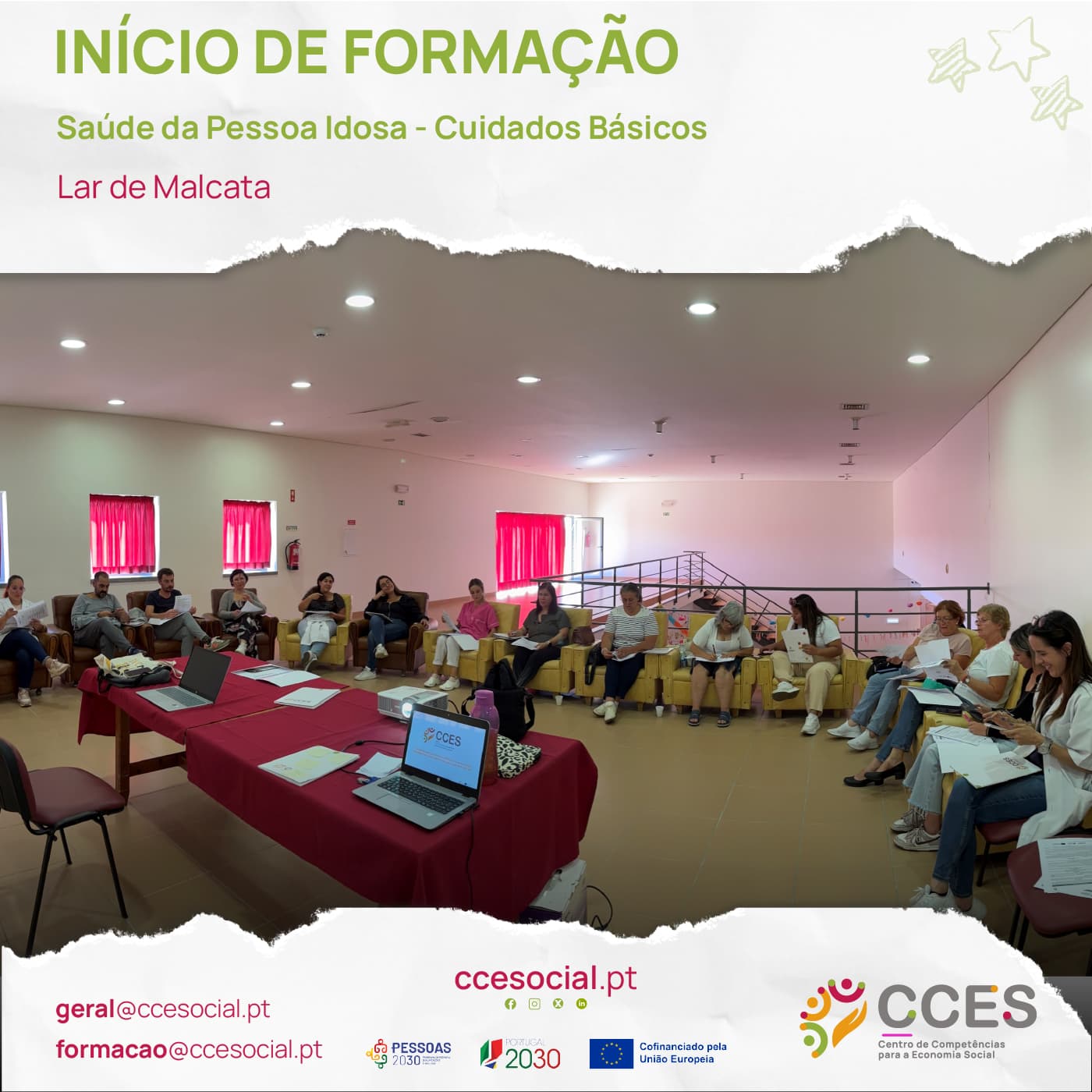 INÍCIO DE FORMAÇÃO – Saúde da Pessoa Idosa – Cuidados Básicos – Lar de Malcata