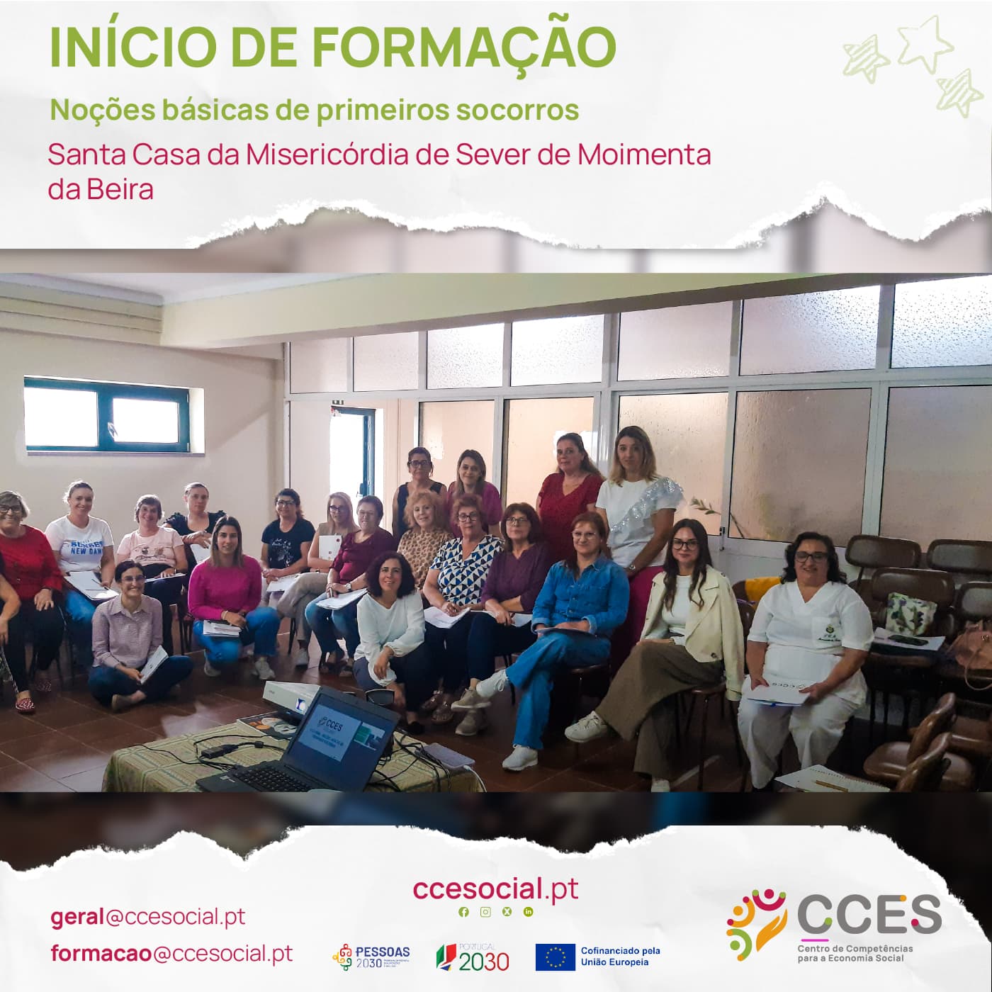 INÍCIO DE FORMAÇÃO – Noções básicas de primeiros socorros – Santa Casa da Misericórdia de Sever de Moimenta da Beira