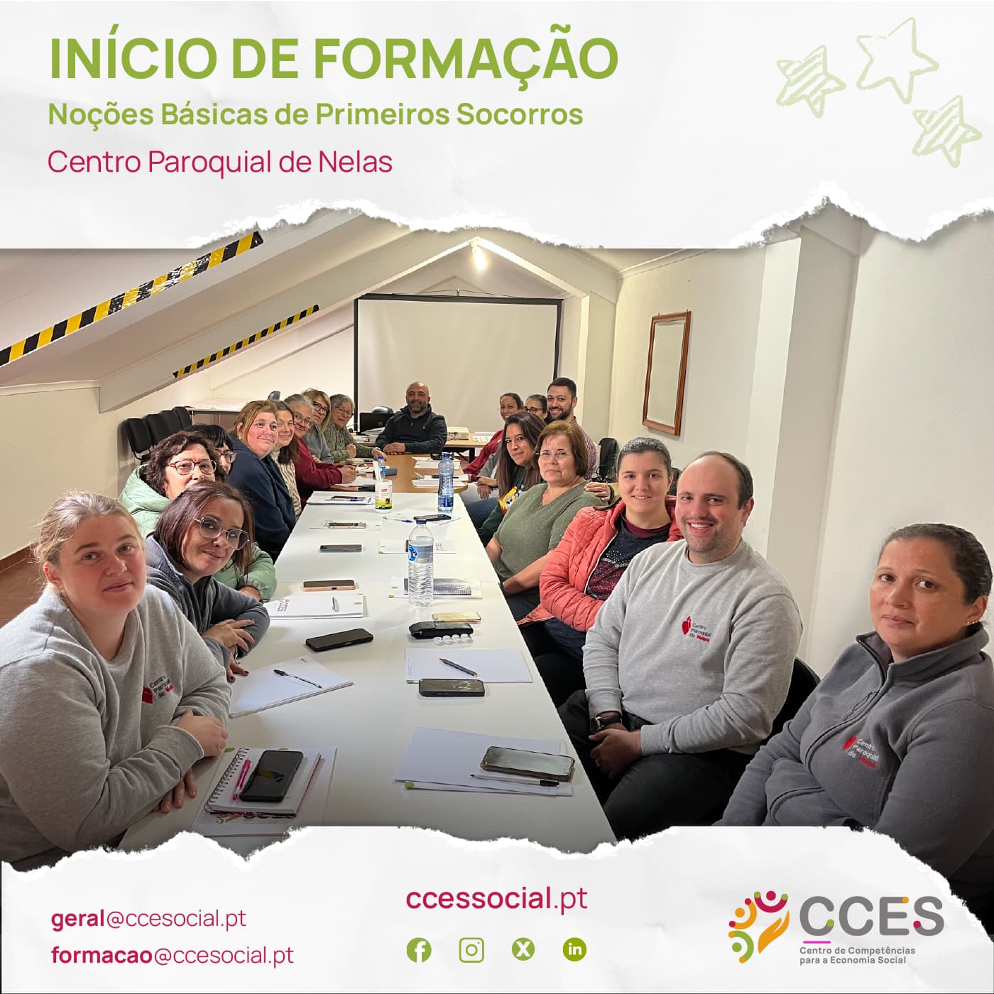 INÍCIO DE FORMAÇÃO Noções Básicas de Primeiros Socorros Centro Paroquial de Nelas