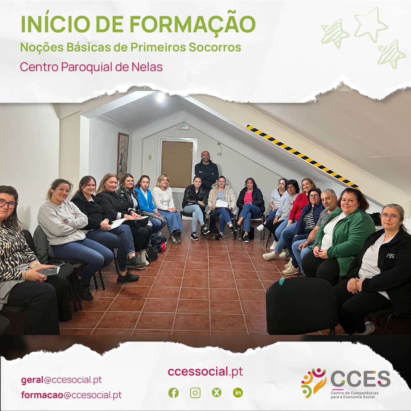 INÍCIO DE FORMAÇÃO, Noções Básicas de Primeiros Socorros Centro Paroquial de Nelas