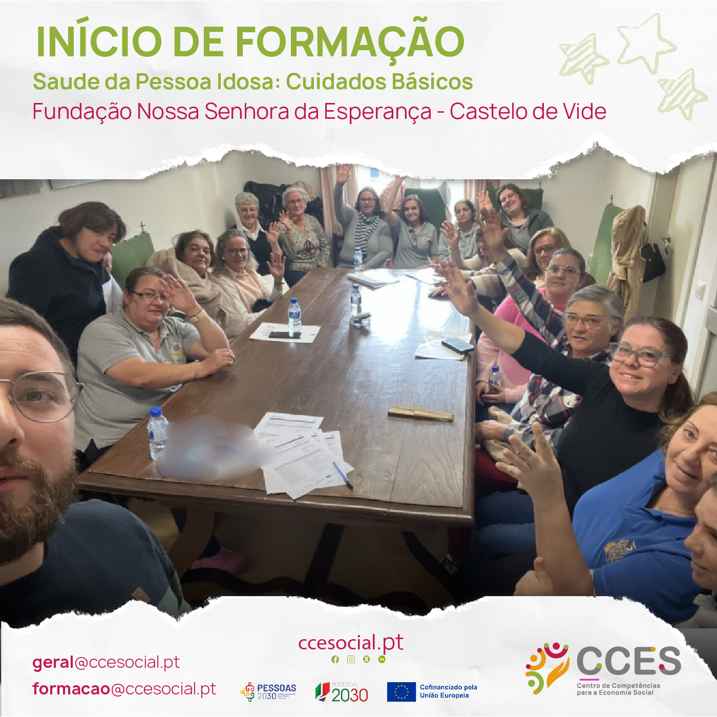 INÍCIO DE FORMAÇÃO- Saúde da Pessoa Idosa- Cuidados básicos- Fundação Nossa Senhora da Esperança Castelo de Vide