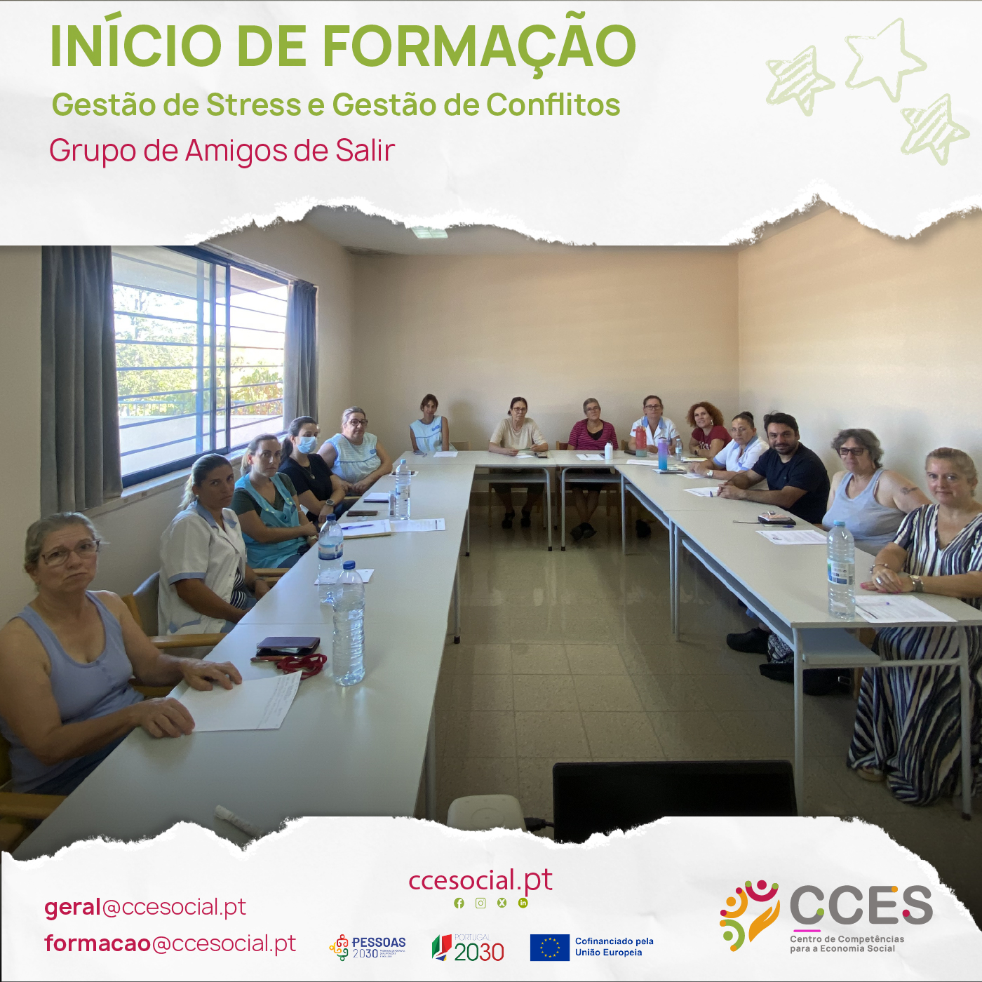 INÍCIO DE FORMAÇÃO- Gestão de stress e Gestão de conflitos- Grupo Amigos Salir